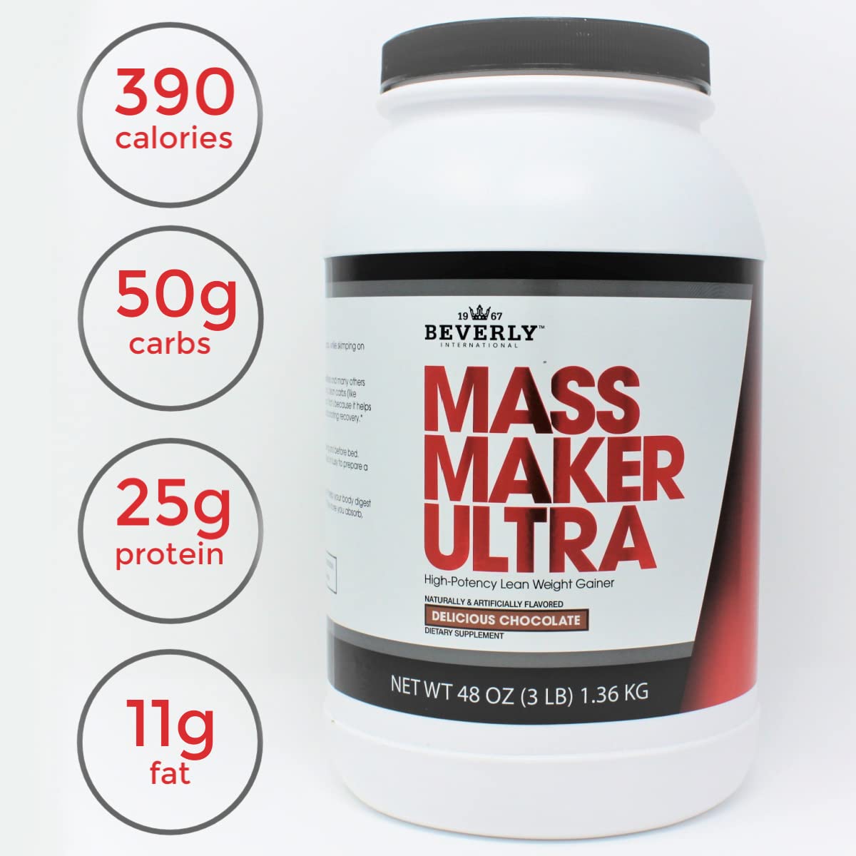 Beverly International Mass Maker Ultra Weight Gainer Chocolate - 3 lb - image 4