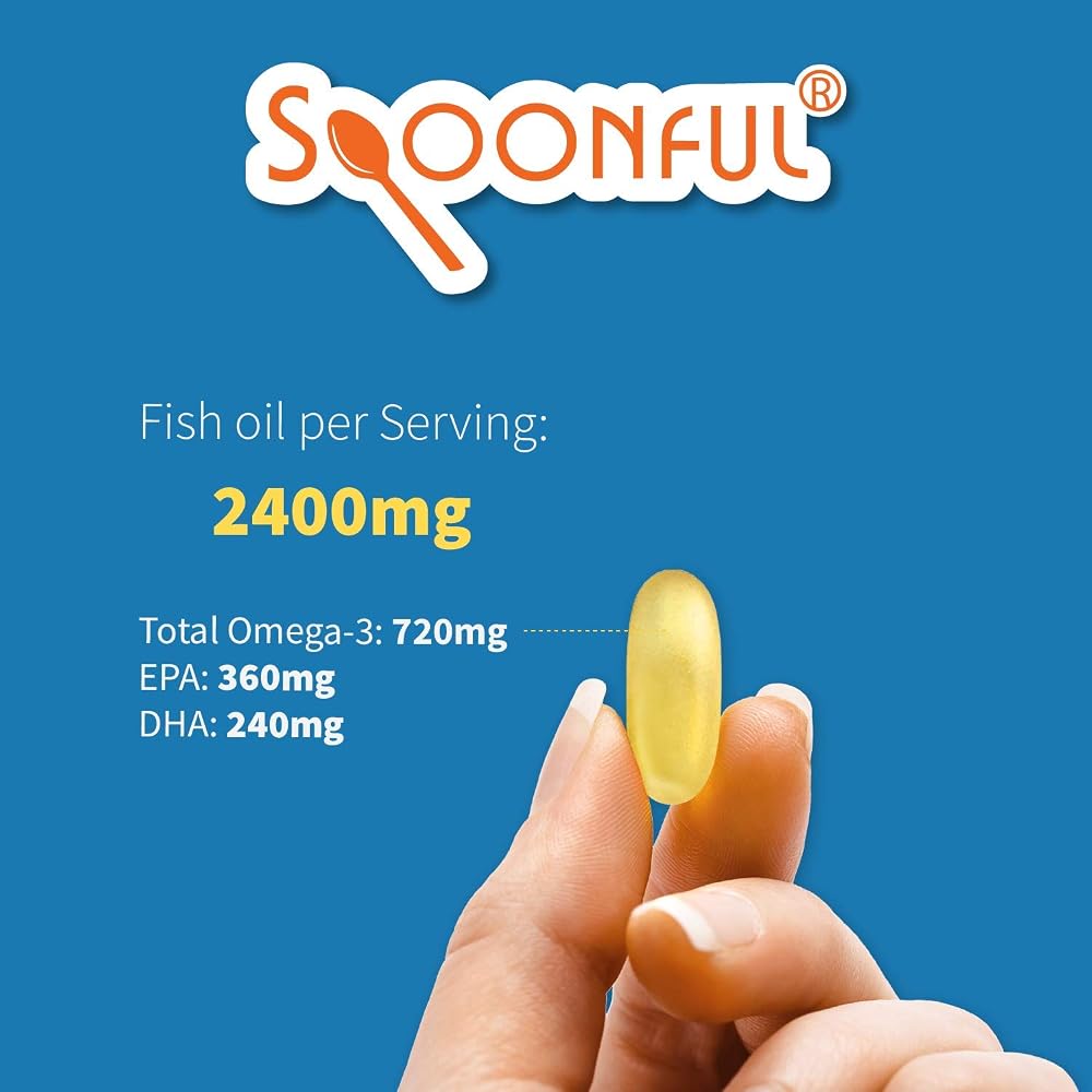 Spoonful Omega 3 Fish Oil Enteric Coated 2400mg - 200 Softgels - image 4