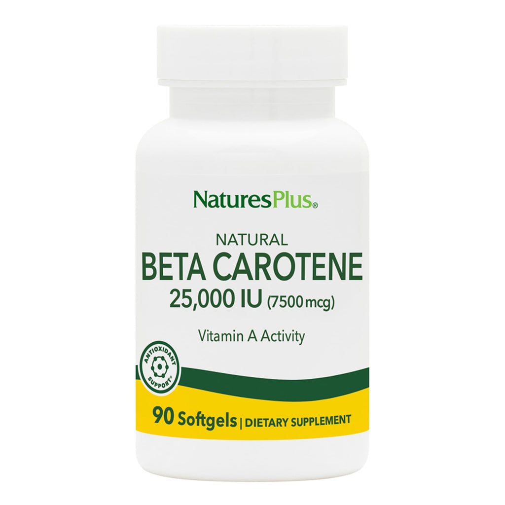 NaturesPlus Natural Beta Carotene 25,000 IU Eye Supplement - 90 Softgels