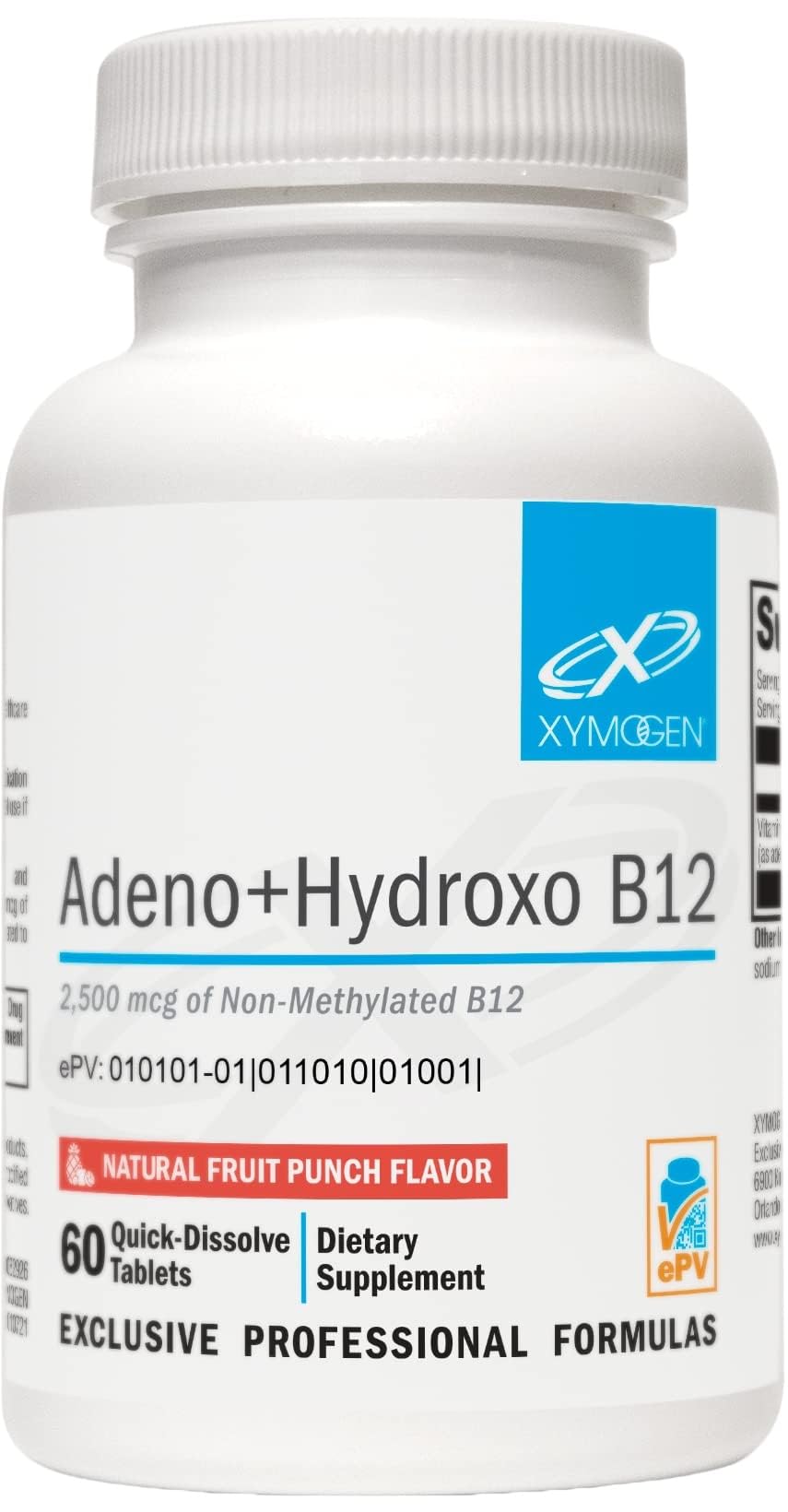 XYMOGEN Adeno+Hydroxo B12 Vitamin B12 Nervous System Support - 60 Tablets