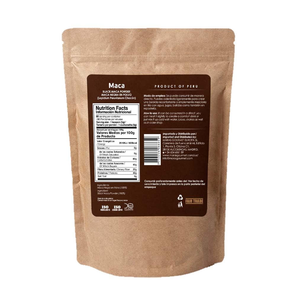 MARAS Gourmet Organic Peruvian Black Maca Powder Energy Support - 400g - image 2