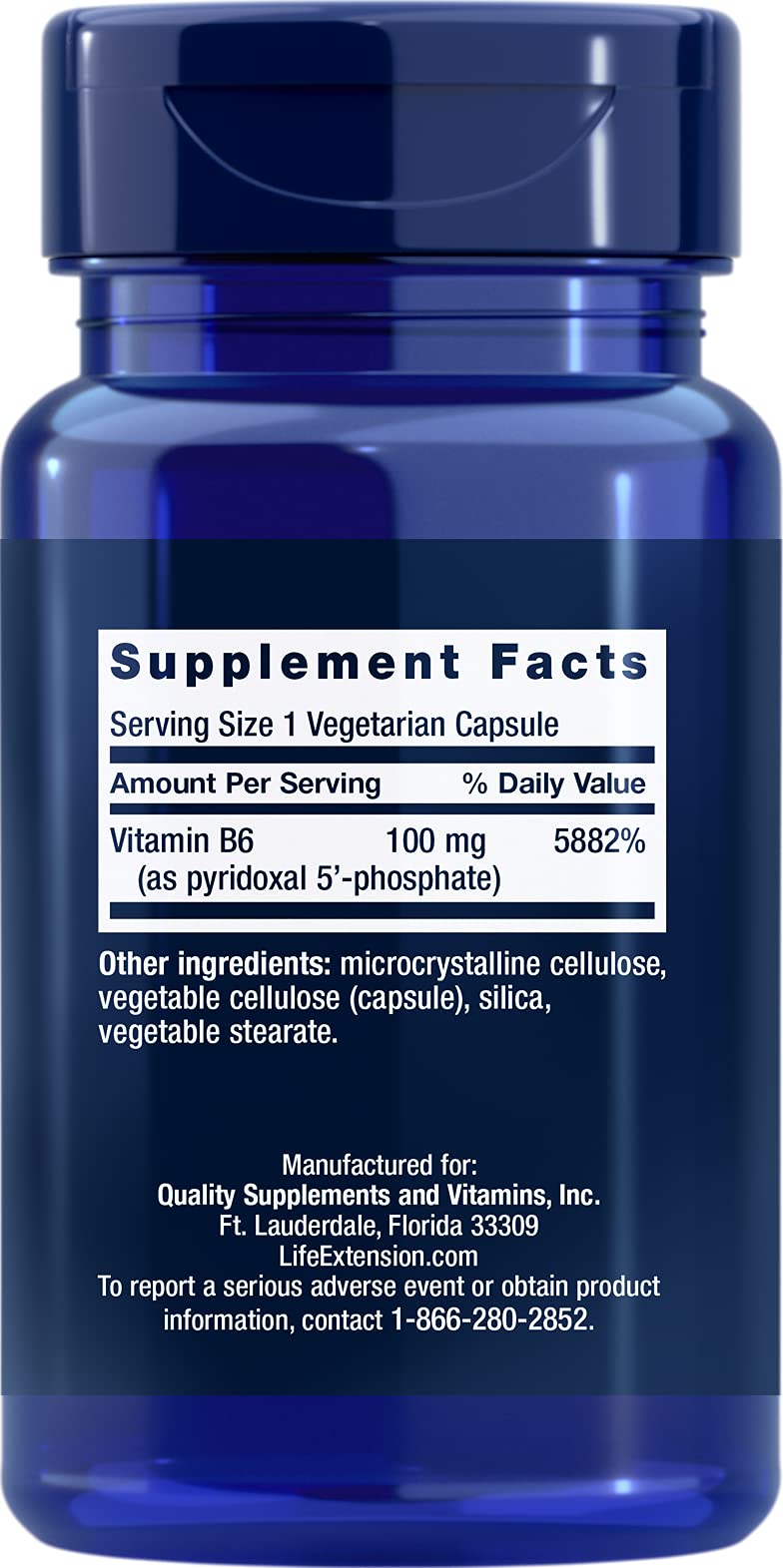 Life Extension Pyridoxal 5-Phosphate 100 mg Vegetarian Capsules - 120 Count - image 3