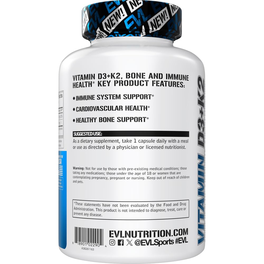 Evlution Vitamin D3 K2 Supplement Immune Support - 60 Capsules - image 4