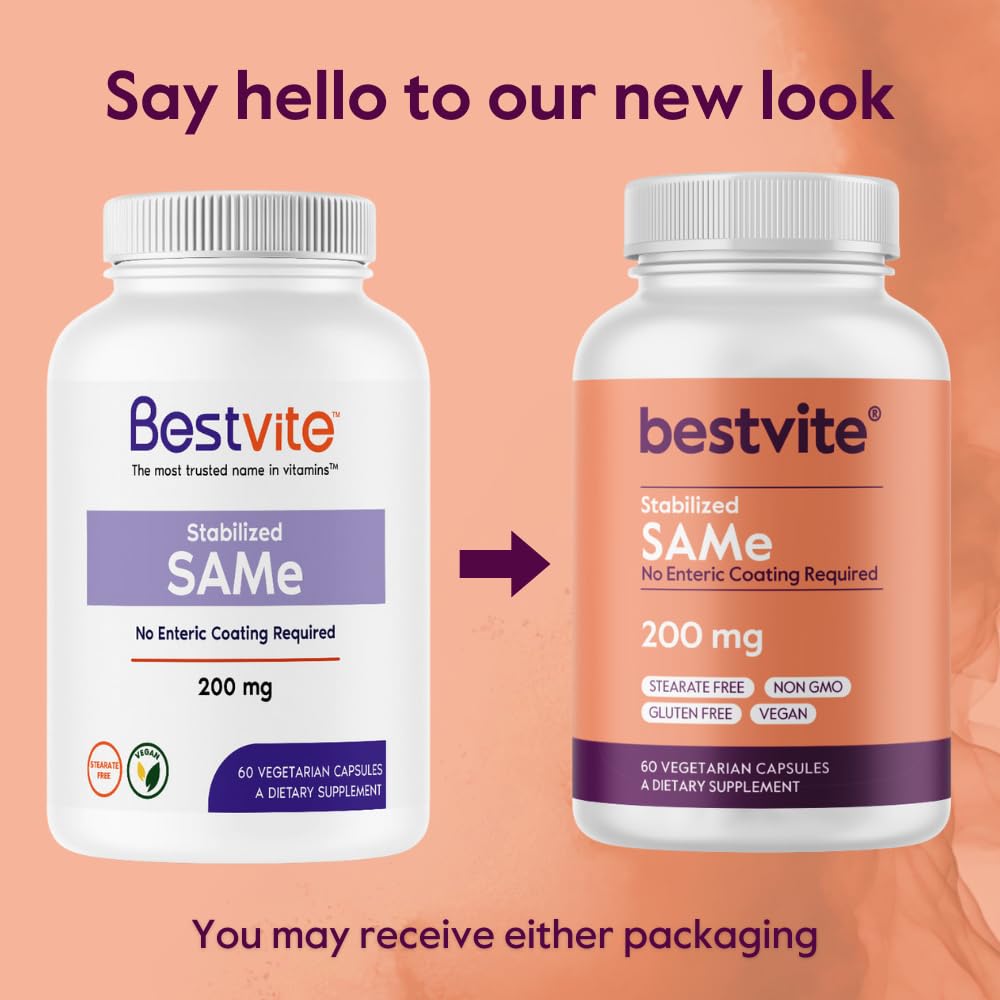 BESTVITE SAM-e 200mg Stabilized - 60 Vegetarian Capsules - image 7
