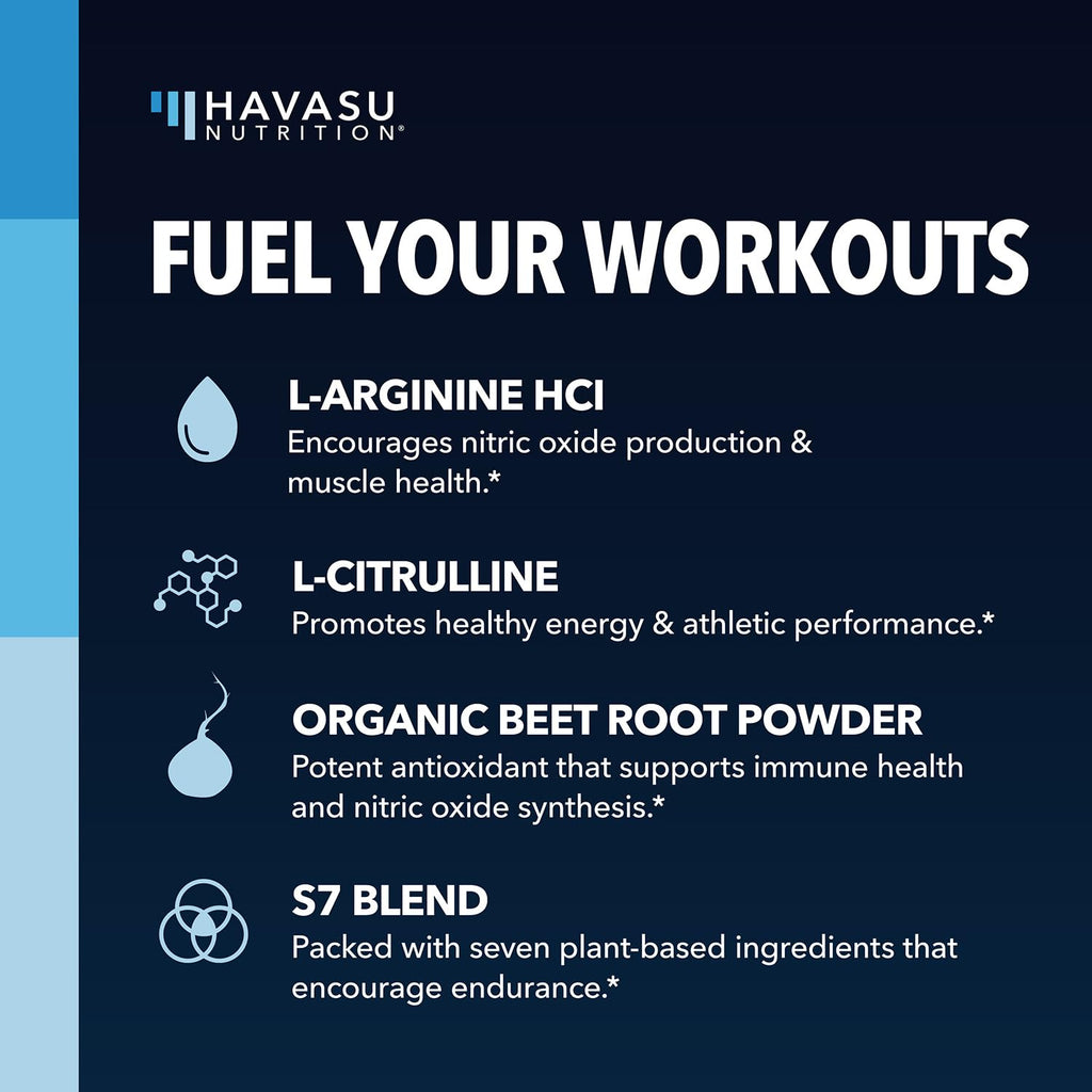 HAVASU NUTRITION L-Arginine Nitric Oxide Powder with Beet Root