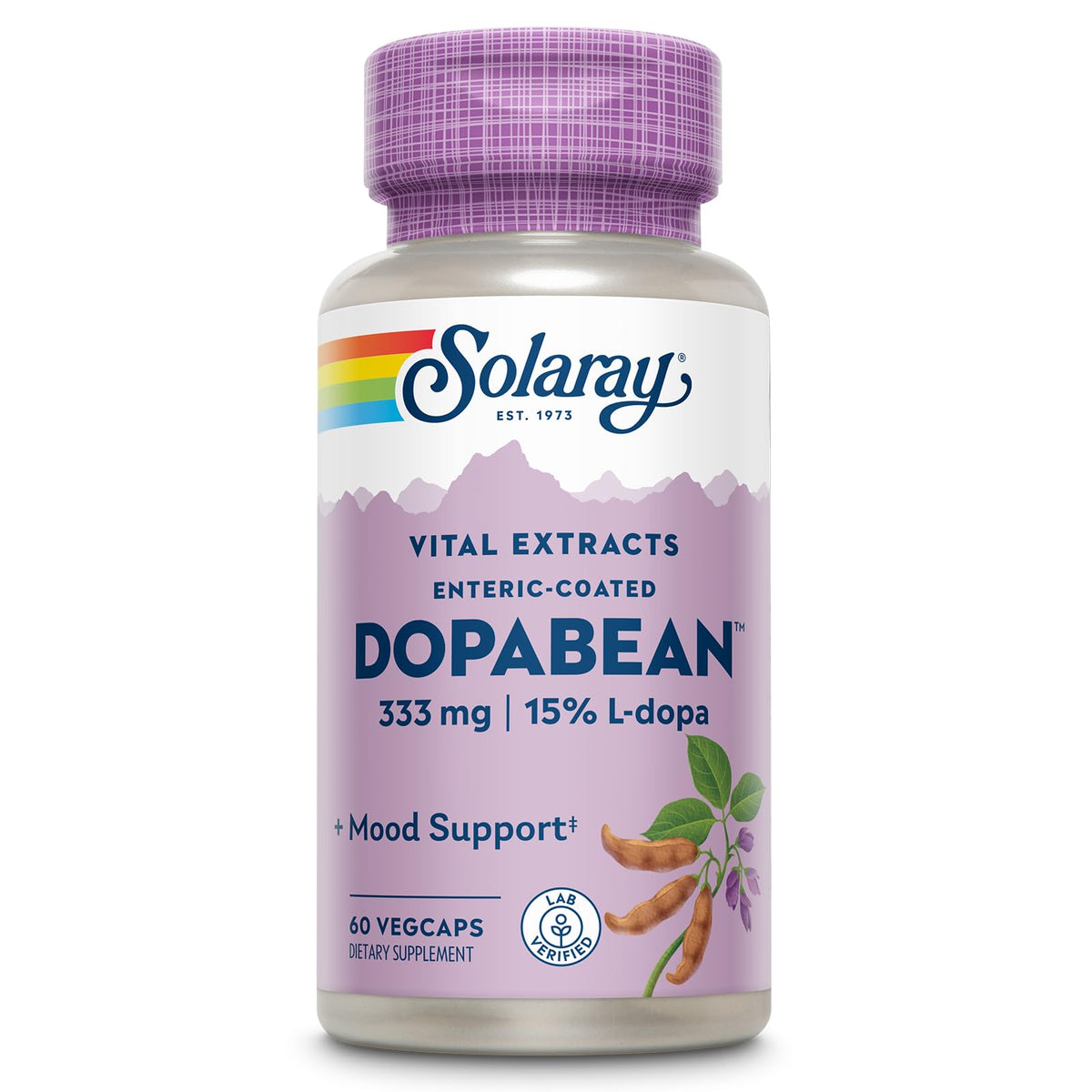 SOLARAY Dopabean 333mg Mucuna Pruriens Wellness Support - 60 Capsules
