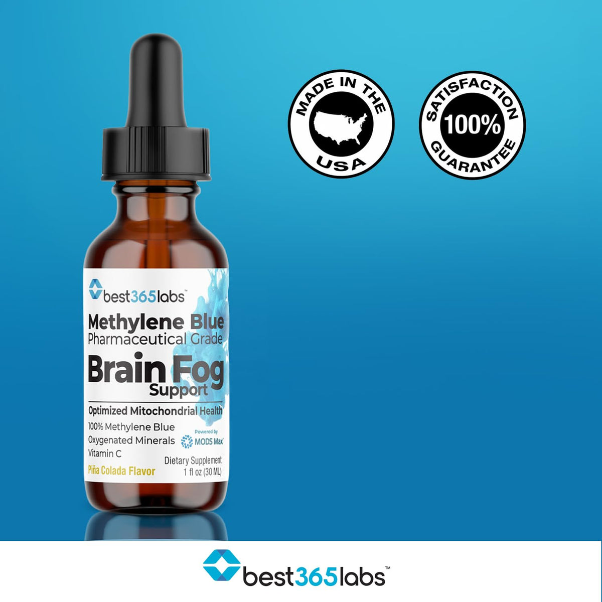 Be-Onguard Brain Fog Supplement Methylene Blue with Vitamin C - 1 Fl Oz - image 5