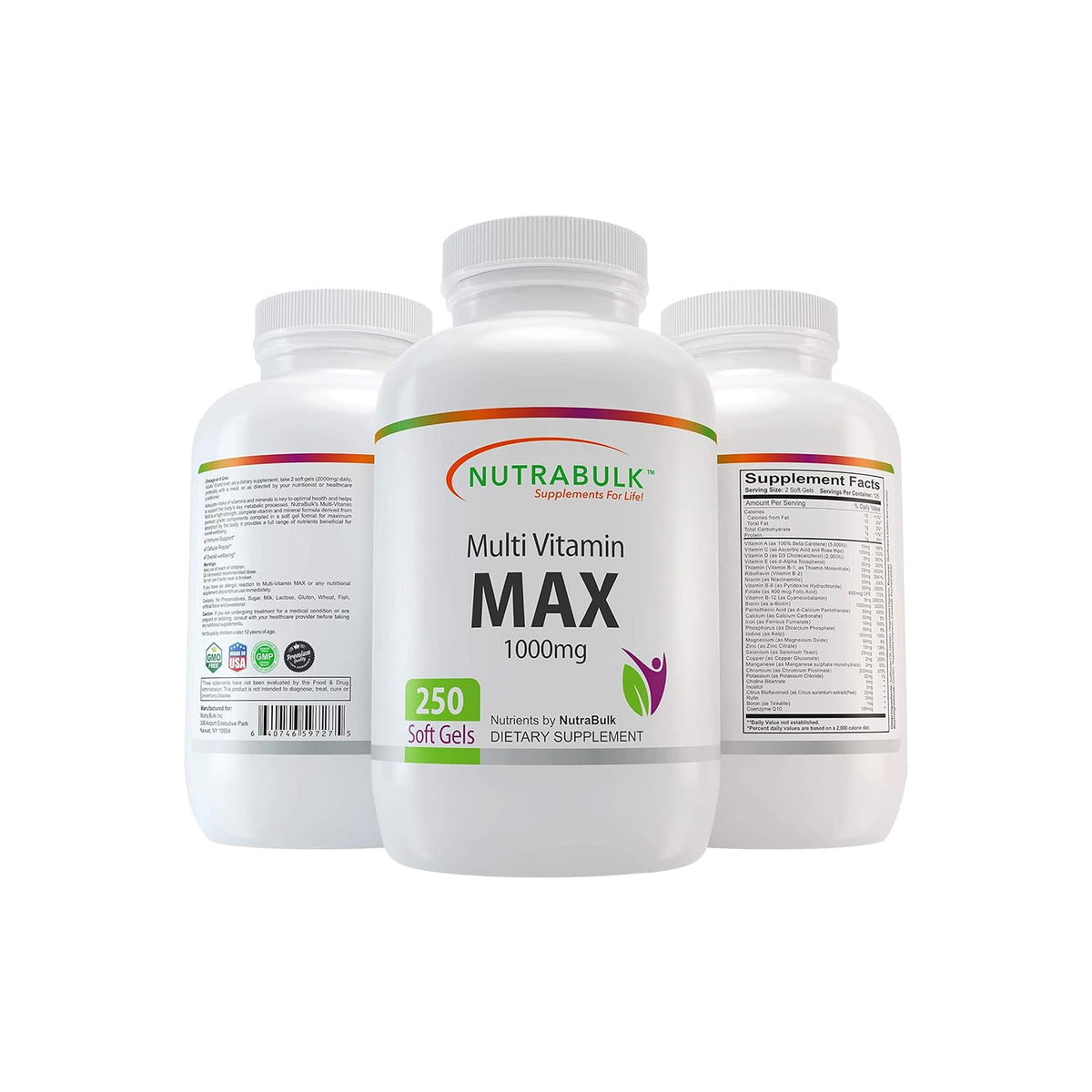 NutraBulk Multi-Vitamin MAX Well Absorbed Softgels - 250 Softgels - image 9