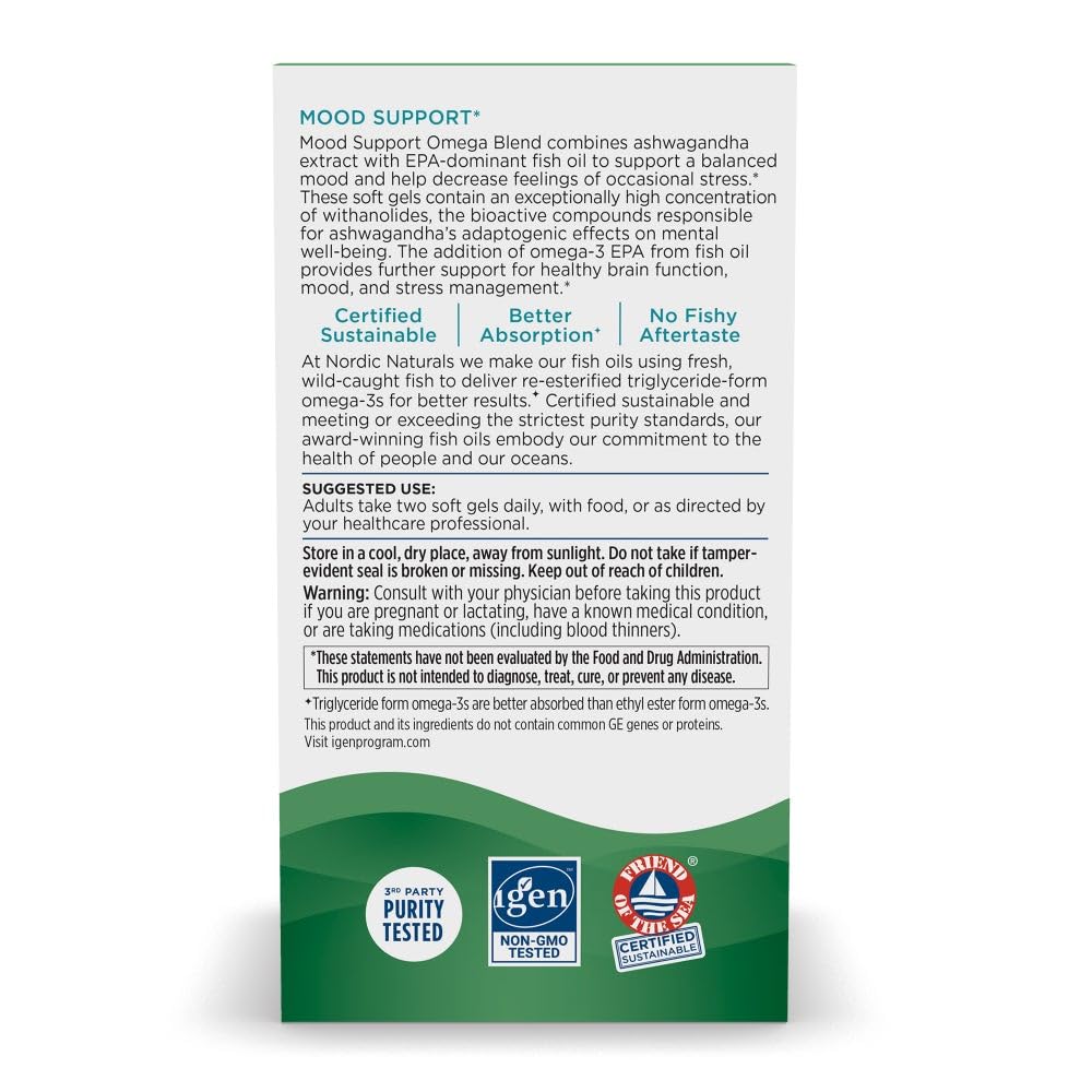 Nordic Naturals Mood Support Omega-3 1400mg EPA+DHA - 60 Softgels - image 6