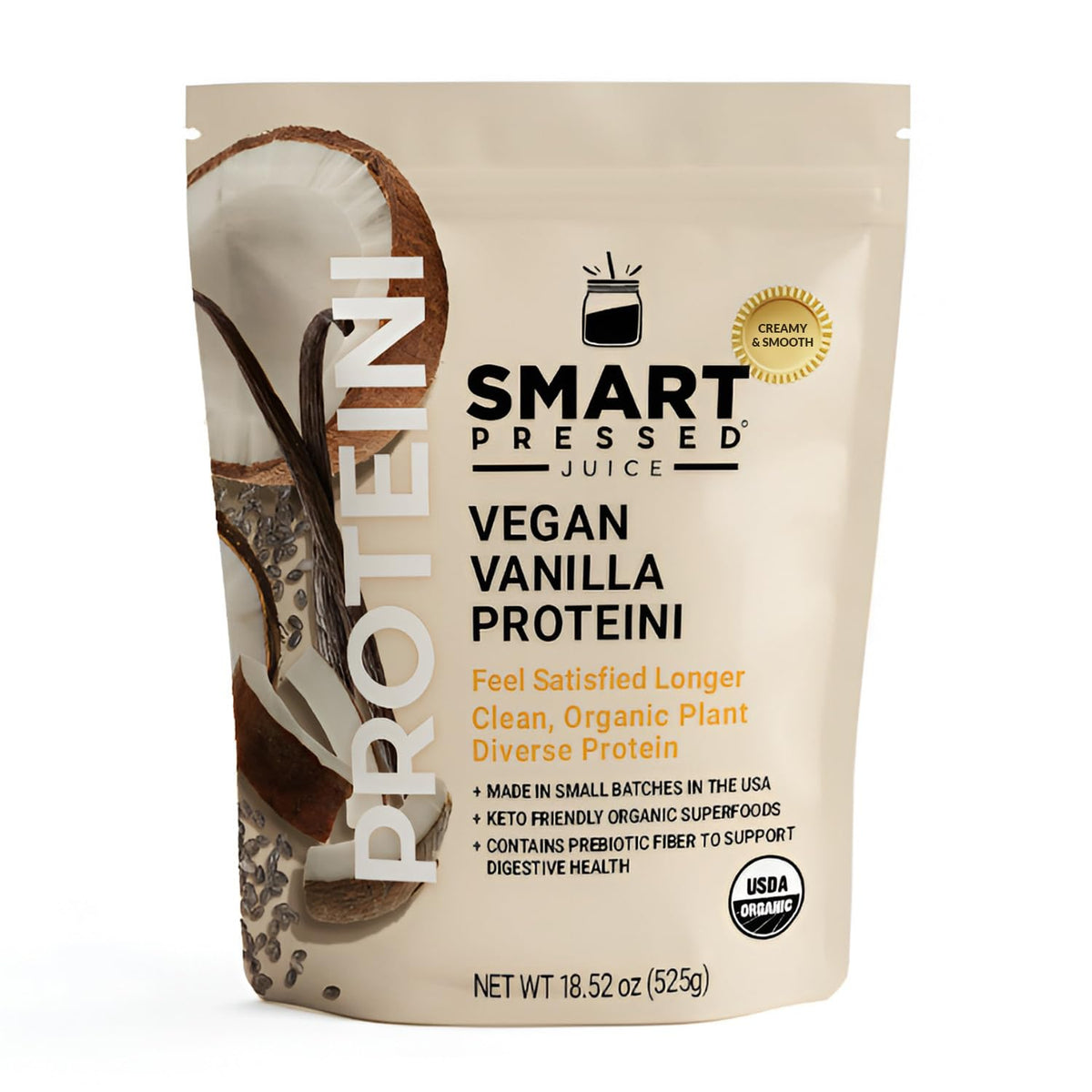 SMART Pressed Vegan Vanilla Protein Powder - 1.1 lb