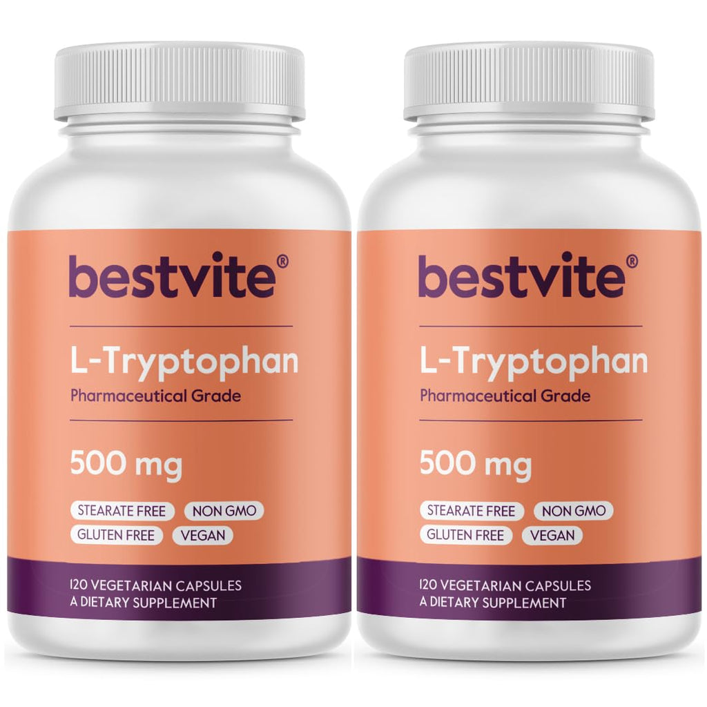 BESTVITE L-Tryptophan 500mg - 240 Vegetarian Capsules