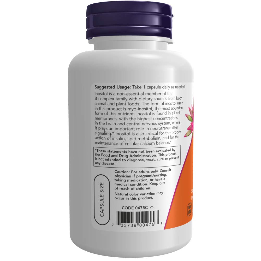 Now Foods Inositol 500mg - 200 Capsules (Pack of 2) - image 3