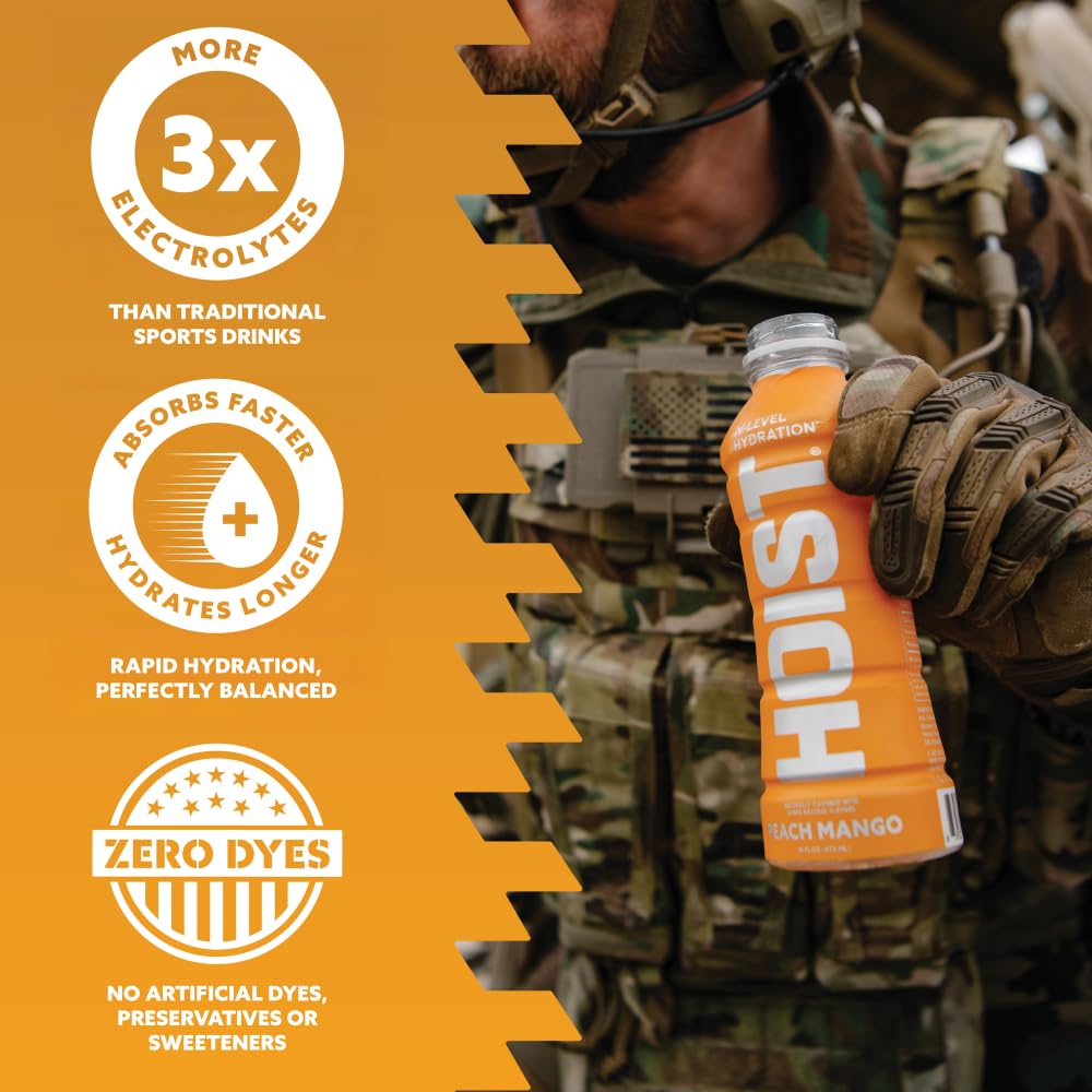 HOIST Premium Military Hydration Electrolyte Drink Peach Mango - 12 Pack - image 3