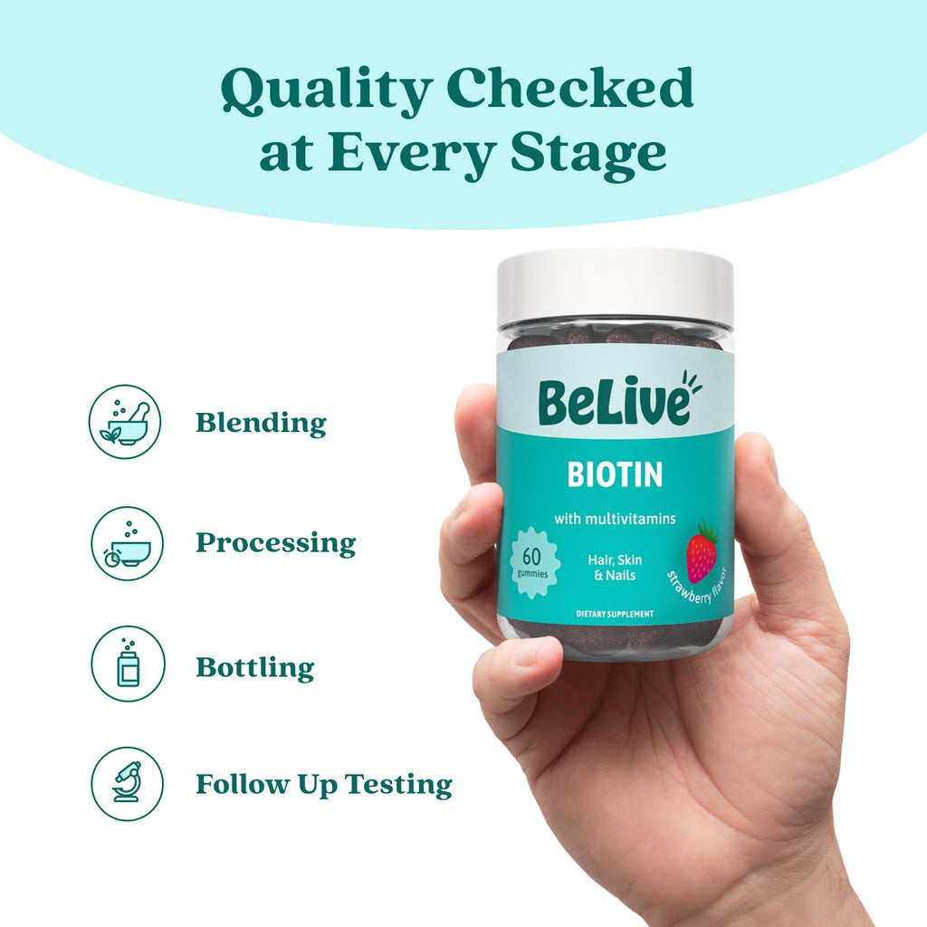 BeLive Biotin Gummies High Potency 10000 mcg - 60 Gummies - image 8