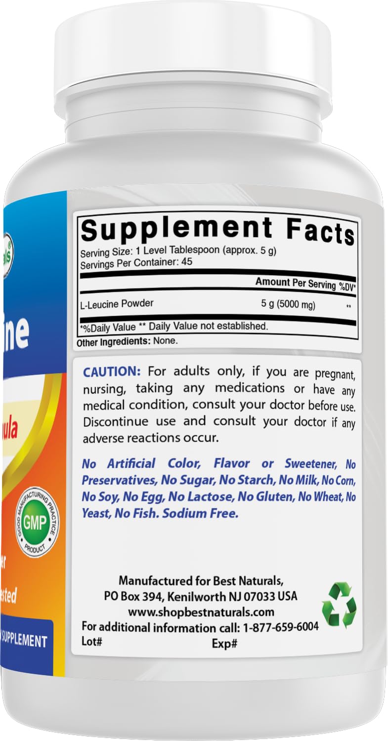 Best Naturals L-Leucine Pure Powder - 8 oz - image 5