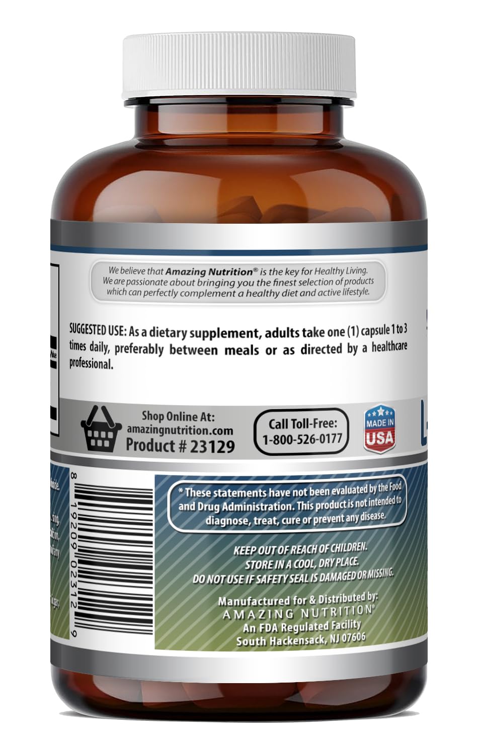 Amazing Formulas L-Glutamine 500 mg Capsules