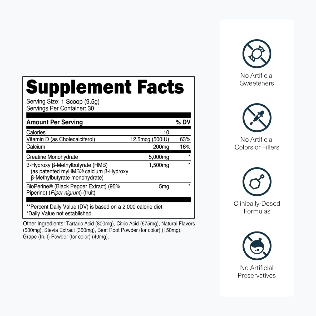 Transparent Labs Creatine HMB - Creatine Monohydrate Powder with HMB
