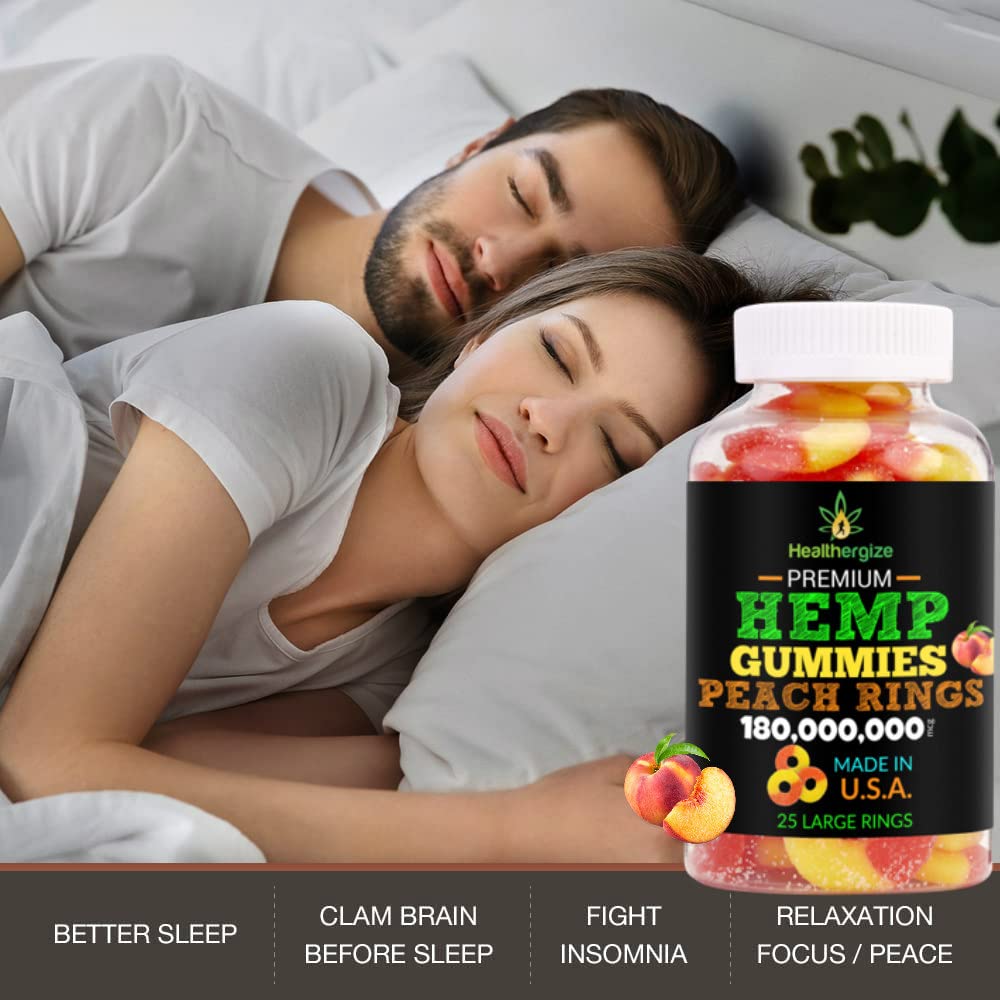 Healthergize Hemp Gummies Peach Rings - 25 Count - image 4