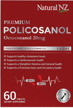 Natural NZ Policosanol 33.4mg (Otacosanol 20mg) 1-A-Day 60 Tablets