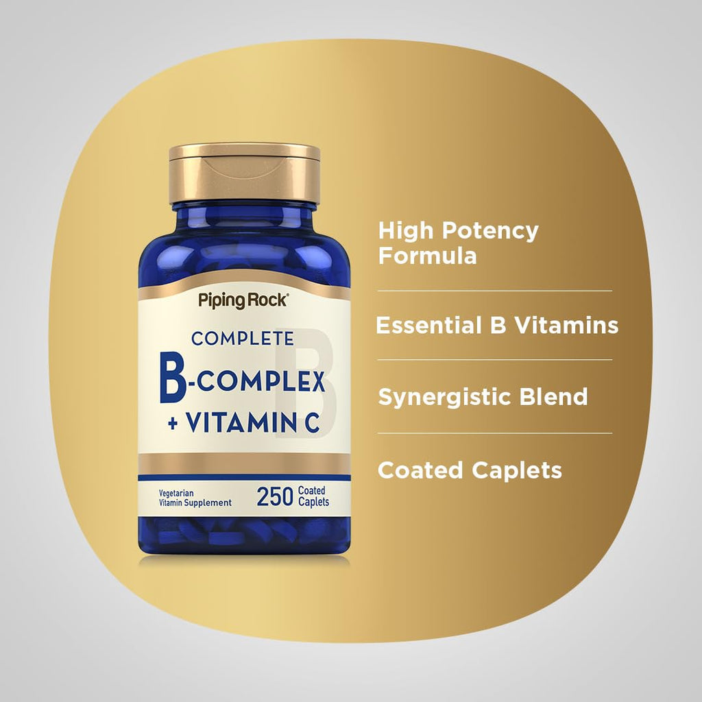 Piping Rock Vitamin B Complex with Vitamin C - 250 Caplets - image 4