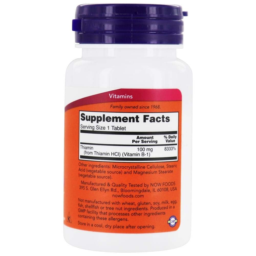 NOW Foods Vitamin B-1 Thiamine 100mg - image 2