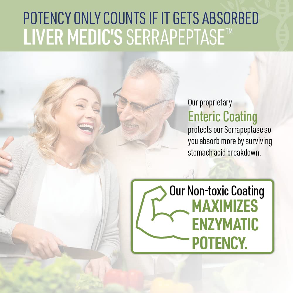 Liver Medic Serrapeptase Digestive Enzymes Enteric Coated - 60 Capsules - image 5