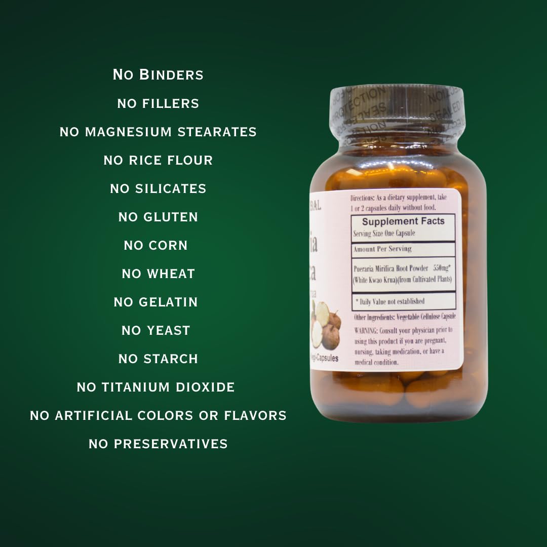Barlowe's Herbal Elixirs Pueraria Mirifica 550mg - 60 Vegetarian Capsules - image 5