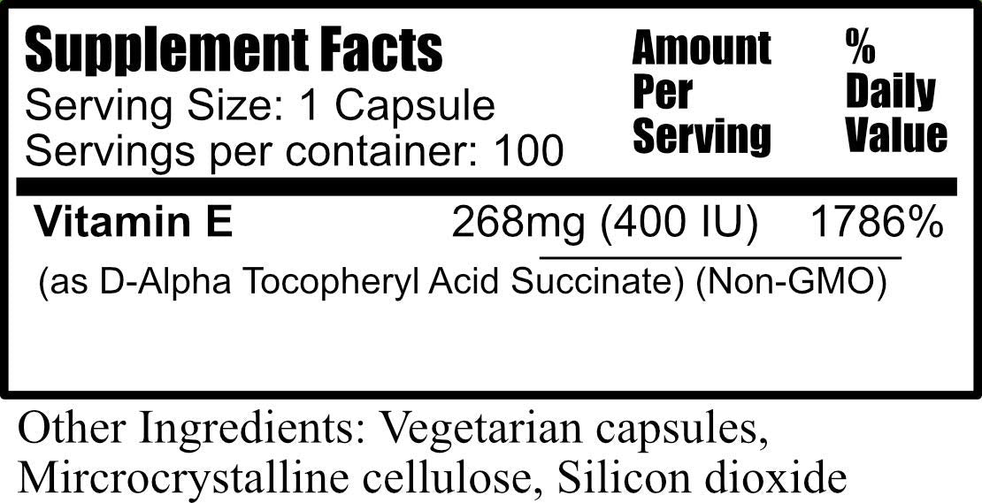 Daily Manufacturing Vitamin E 400 IU - 100 Vegetarian Capsules - image 2