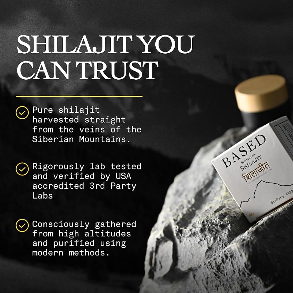 Based Supplements Shilajit Resin Energy & Immune Support - 60 Servings - image 2