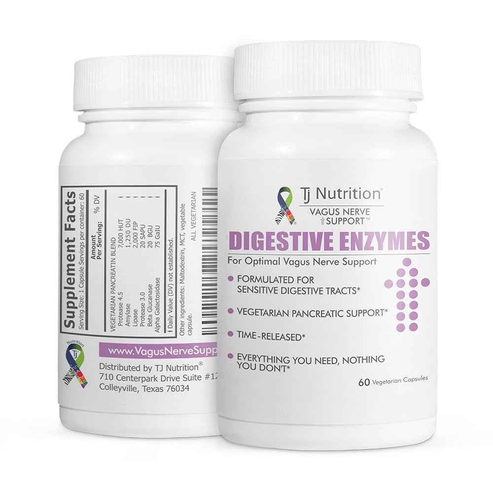 TJ Nutrition Digestive Enzymes for Sensitive Stomachs - 60 Capsules