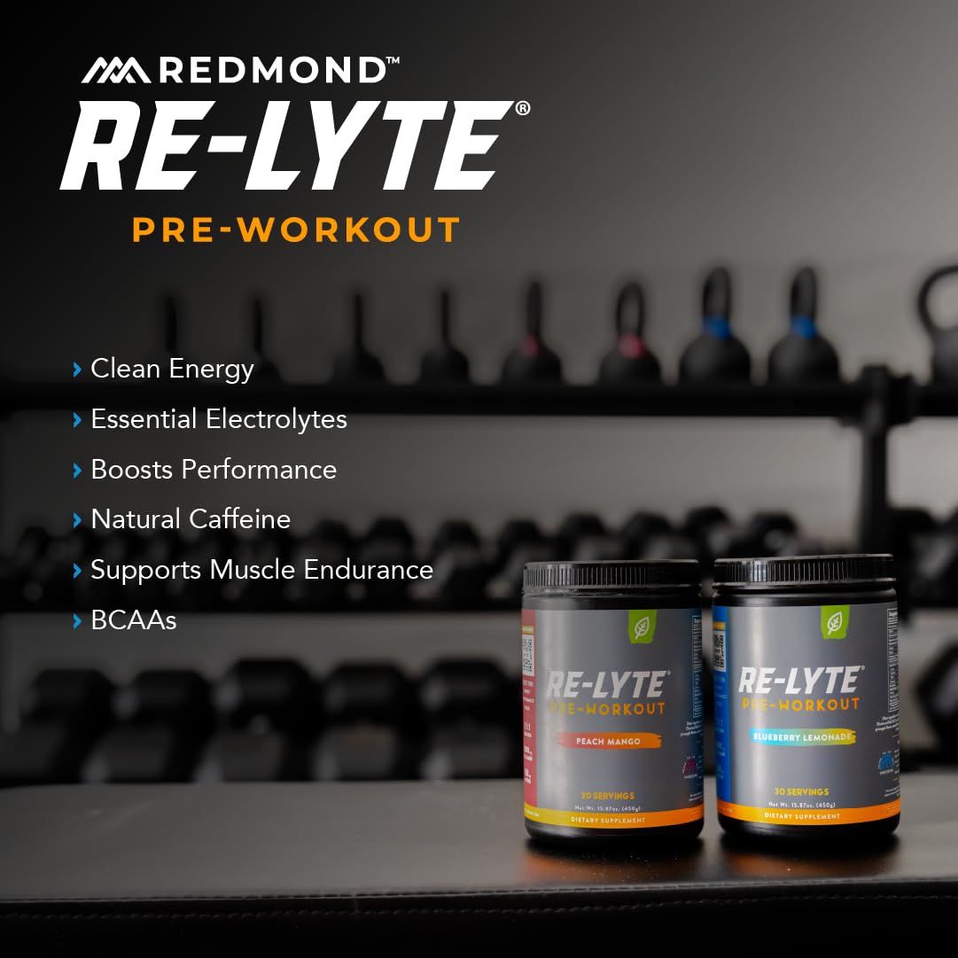 REDMOND Re-Lyte Pre-Workout Drink Mix Blueberry Lemonade - 15.87oz - image 3