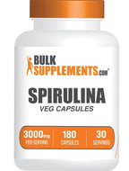 BulkSupplements Spirulina 3000mg Capsules - 180 Count