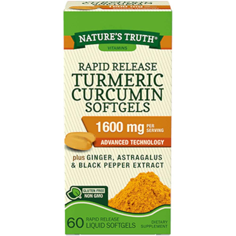 Nature's Truth Rapid Release Turmeric Curcumin Softgels 1600mg - 240 Softgels