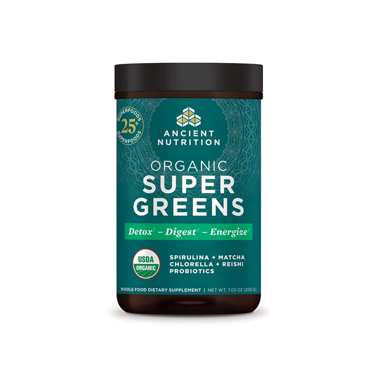 Ancient Nutrition Organic Super Greens Powder with Probiotics - 25 Servings