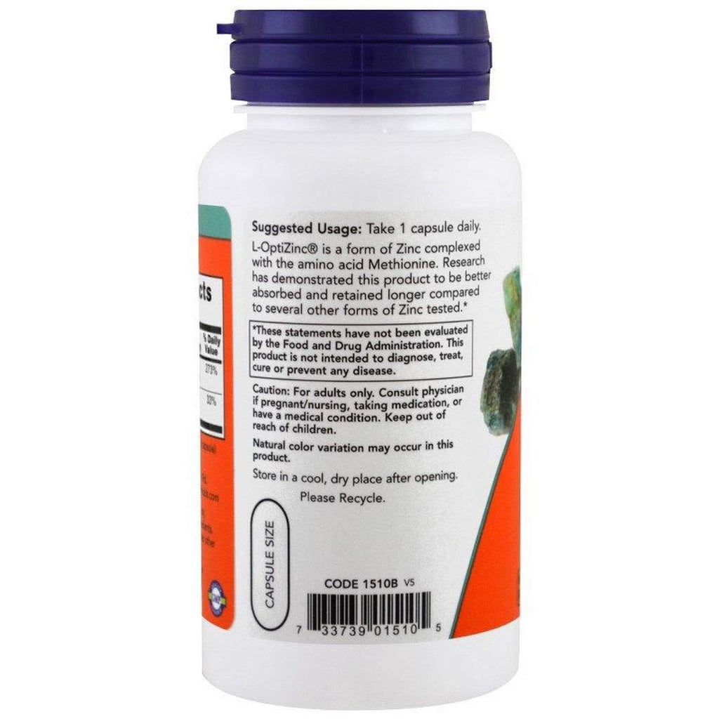 Now Foods Optizinc 30mg Zinc with Copper - 100 Capsules - image 2