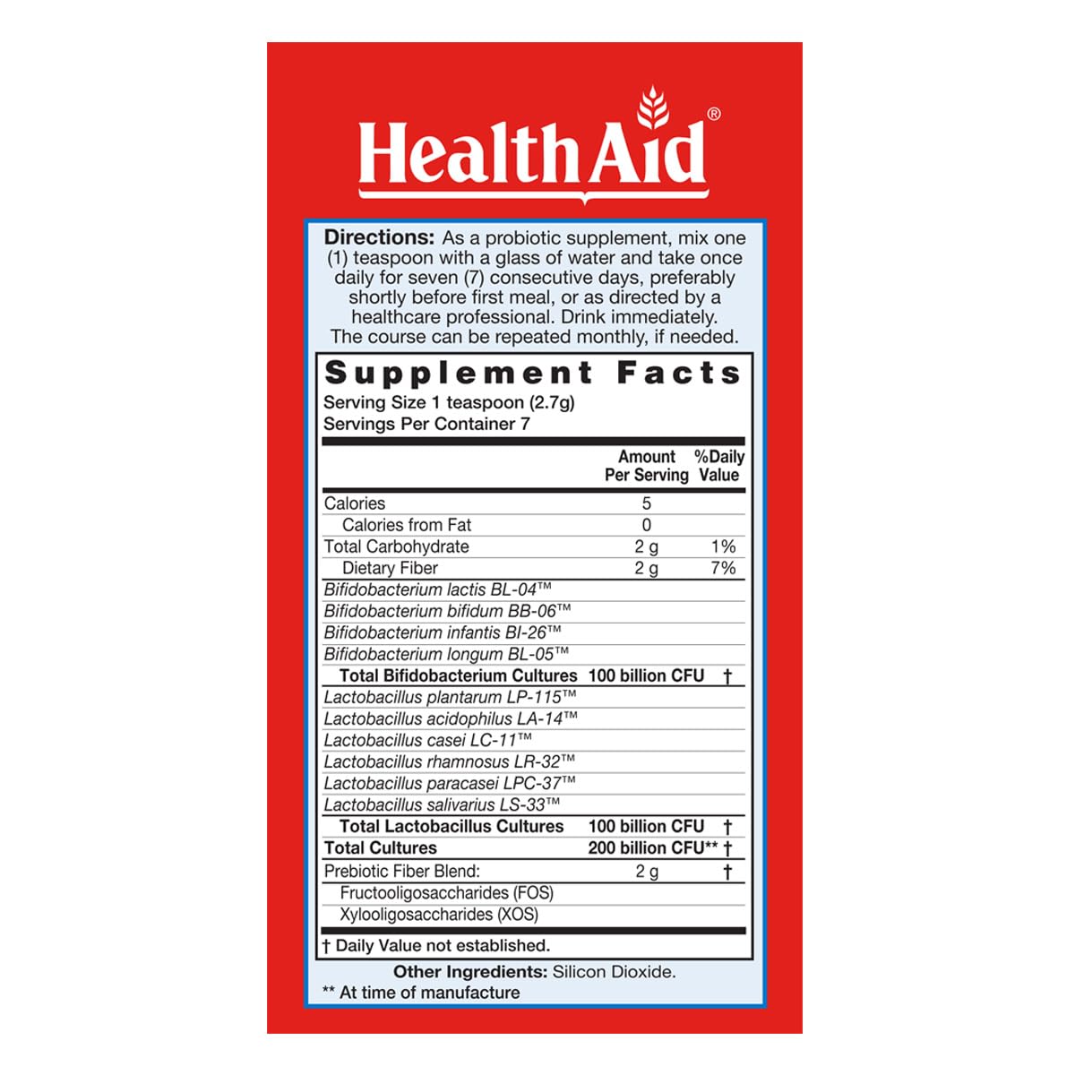HealthAid 7 Day Probio 200 Billion CFU Probiotic Powder - 1 Ounce - image 3