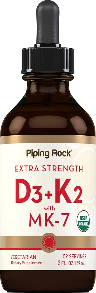Piping Rock Vitamin D3 K2 Liquid Drops - 2 Fl Oz