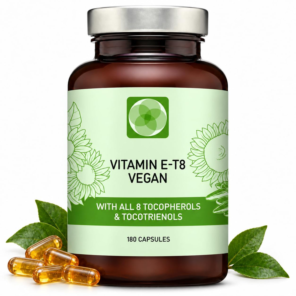 Procapsin Natural Vegan Vitamin E Capsules, All 8 Forms
