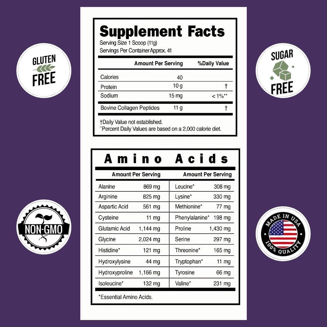 Simply Collagen Hydrolyzed Collagen Peptides Powder Grass-Fed - 41 Servings - image 9