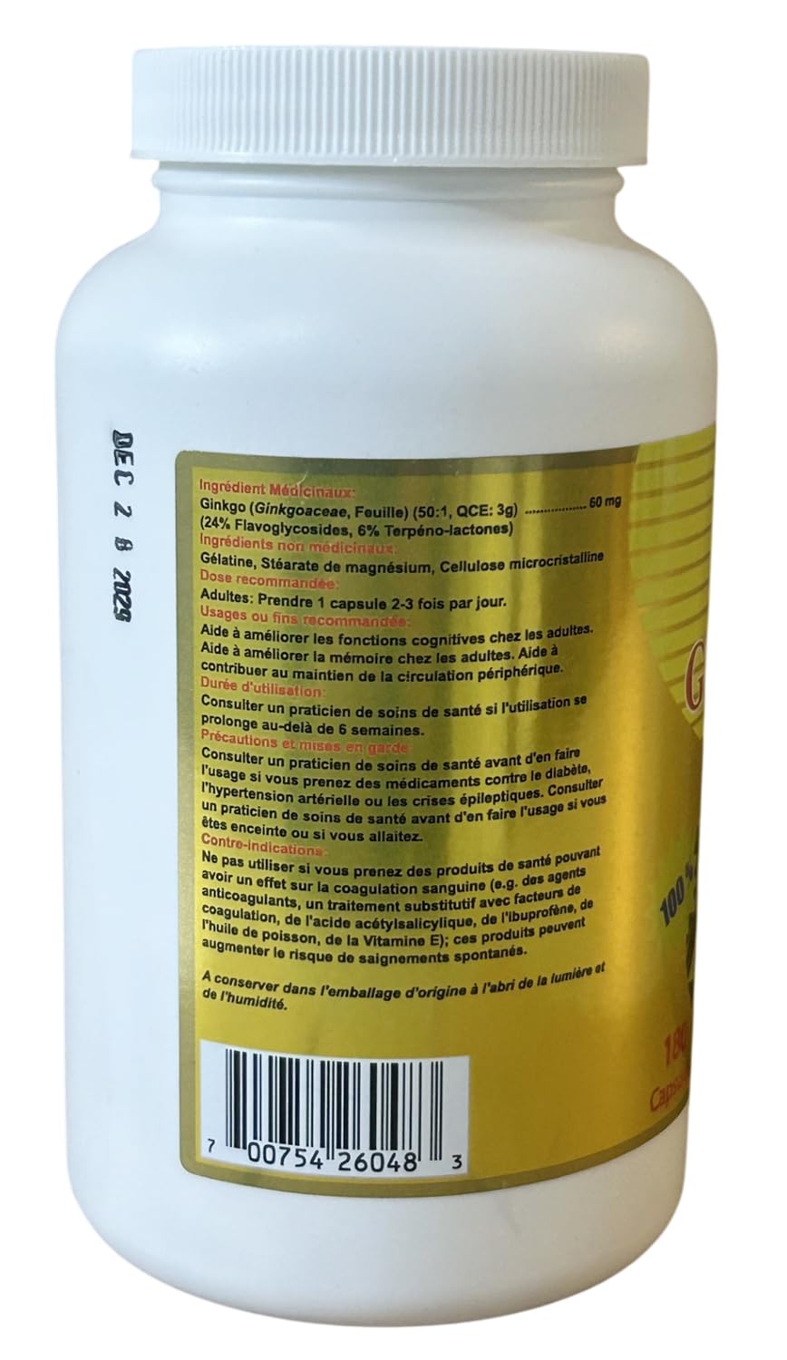 Cand-Gold Ginkgo Biloba - 180 Capsules - image 3