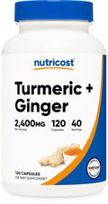 Nutricost Turmeric + Ginger Capsules with Bioperine - 120 Capsules