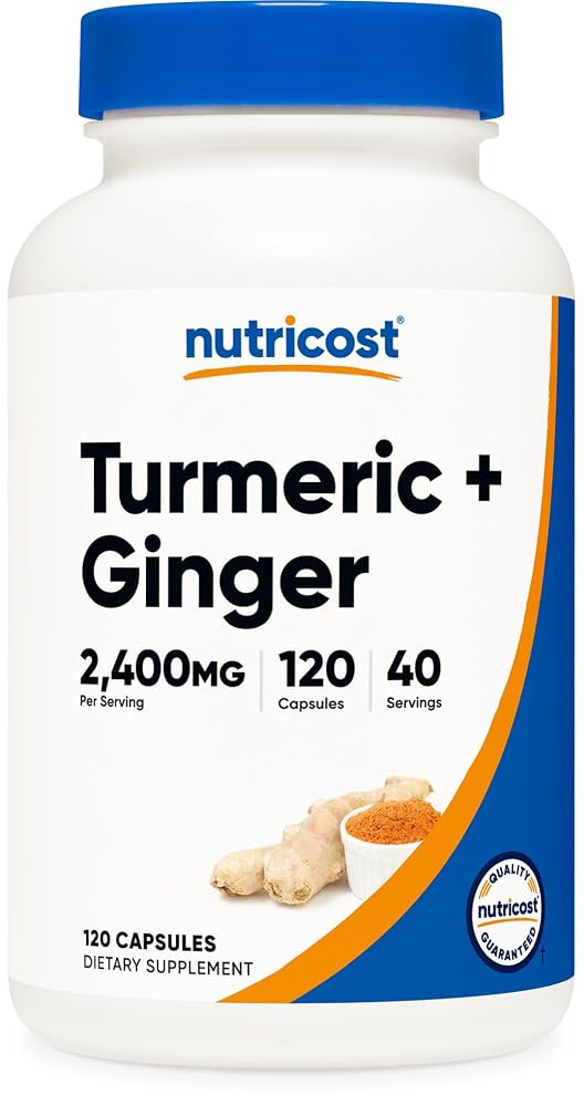 Nutricost Turmeric + Ginger Capsules with Bioperine - 120 Capsules