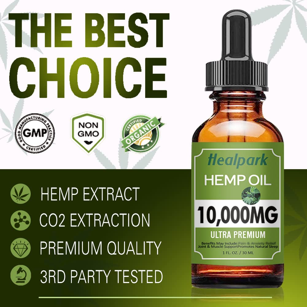Healpark Hemp Oil 10000mg Omega 3-6-9 - 2 Fl Oz - image 4
