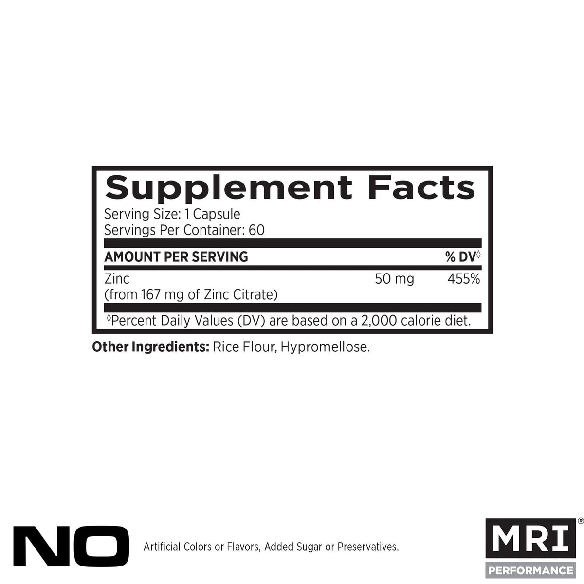 MRI Zinc 50mg Immune Support & Energy Booster - 60 Vegan Capsules - image 3
