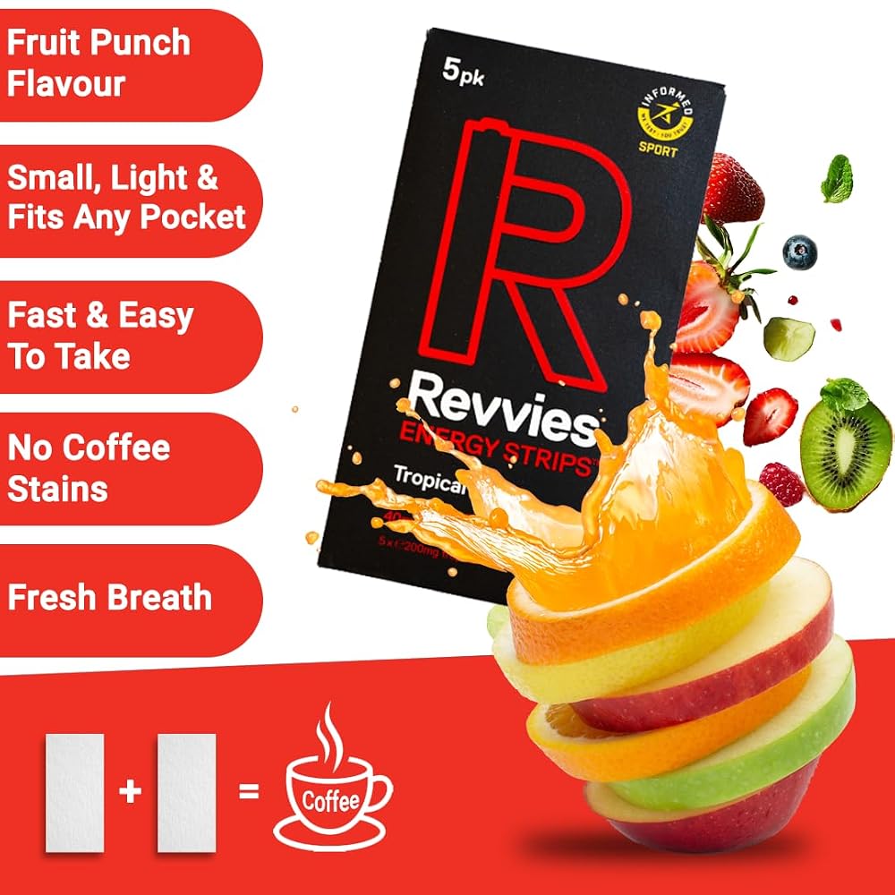 Revvies Energy Strips Tropical Hit 40mg Caffeine - 50 Strips - image 2