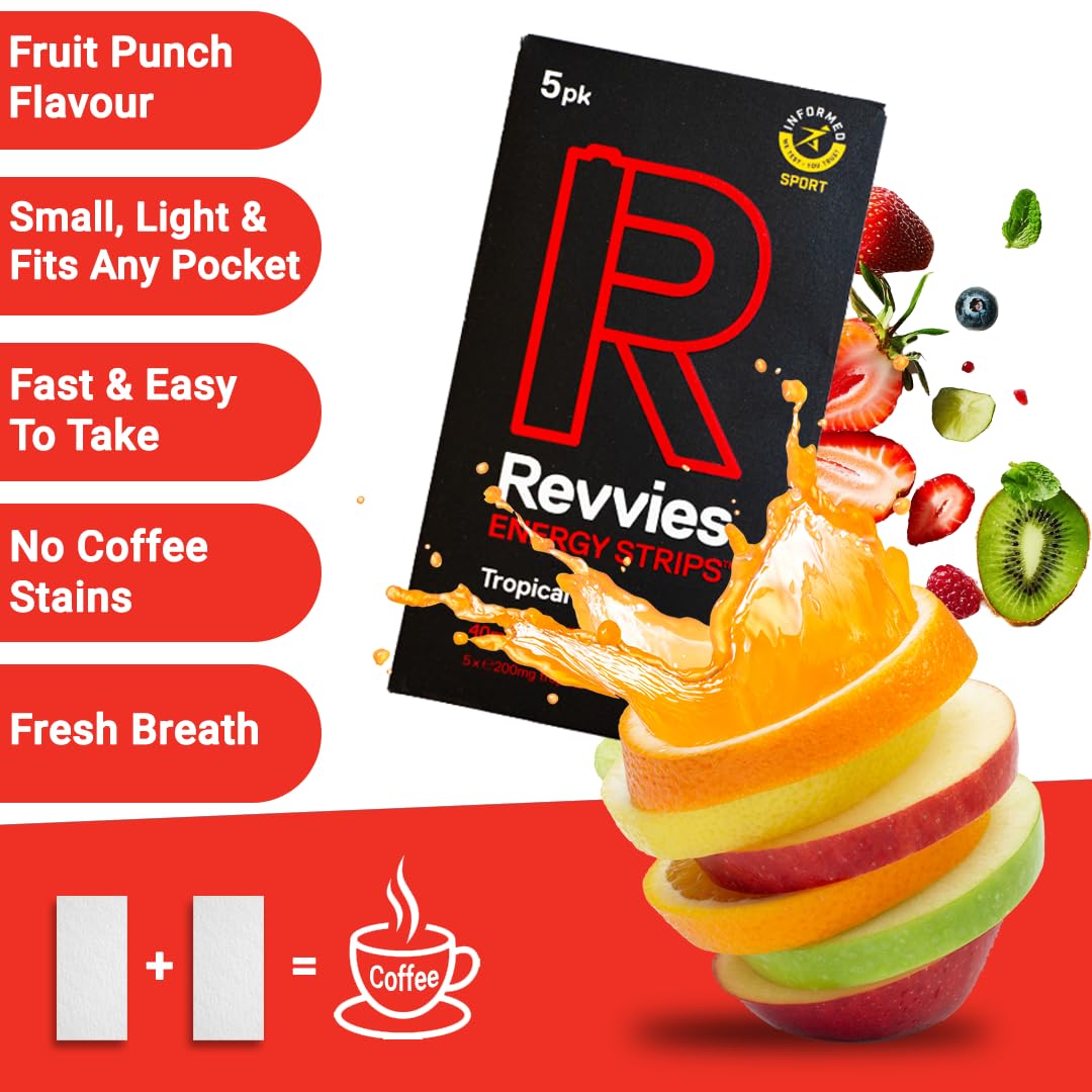 Revvies Energy Strips Tropical Hit 40mg Caffeine - 50 Strips - image 2