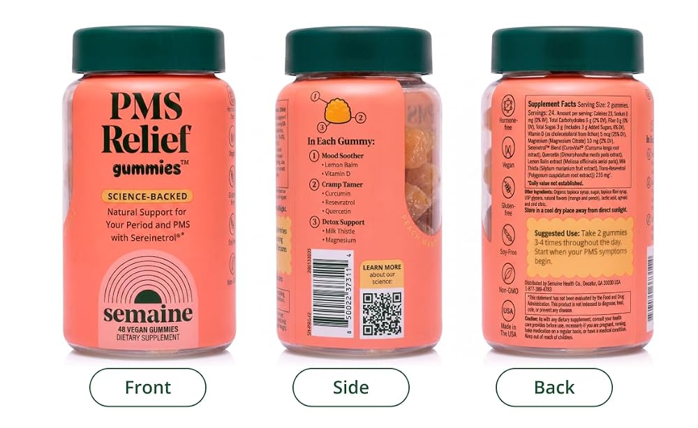 Semaine PMS Relief for Women Period Cramps - 48 Gummies - image 9
