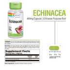 SOLARAY Echinacea Purpurea Root 440 mg Immune Support - 100 Vegetarian Capsules - image 3