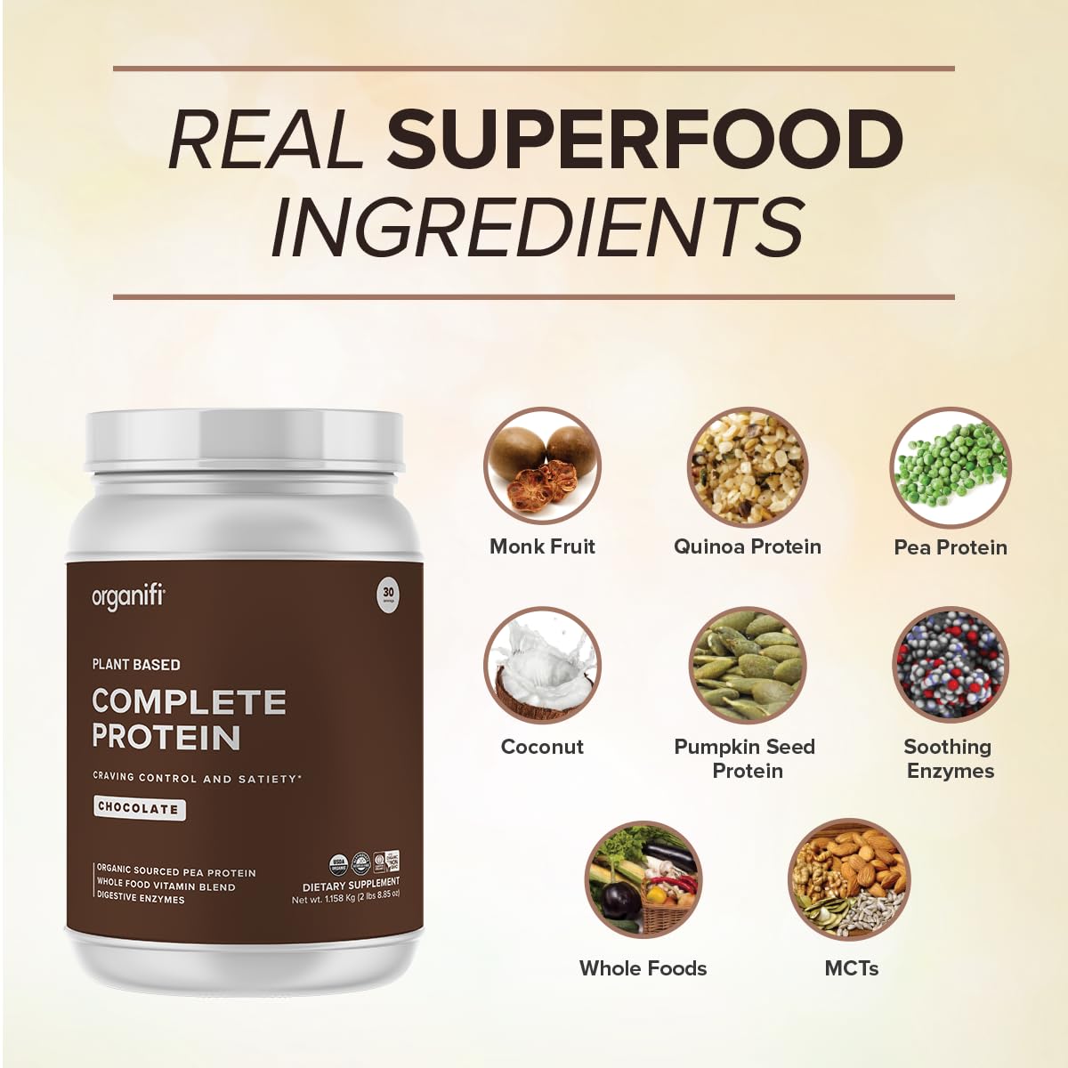 Organifi Complete Chocolate Protein Powder - 30 Servings - image 5