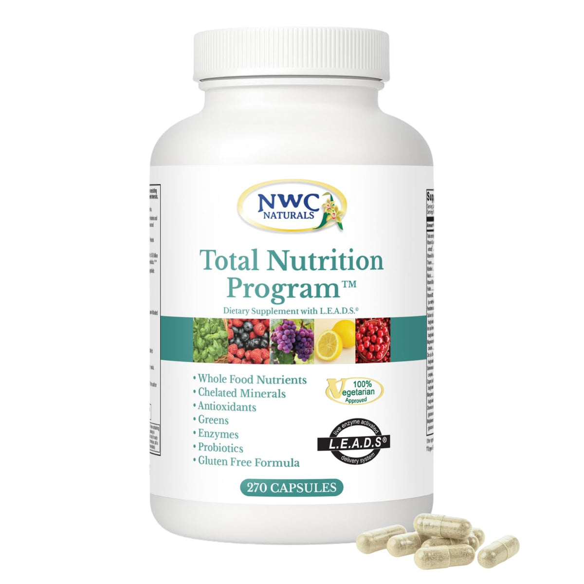 NWC Naturals Total-Nutrition Multivitamin with Enzymes - 270 Vegetarian Capsules